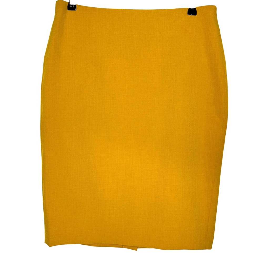 Premise Summer Yellow Midi Pencil Skirt Lined Classic Office Workwear Women sz10